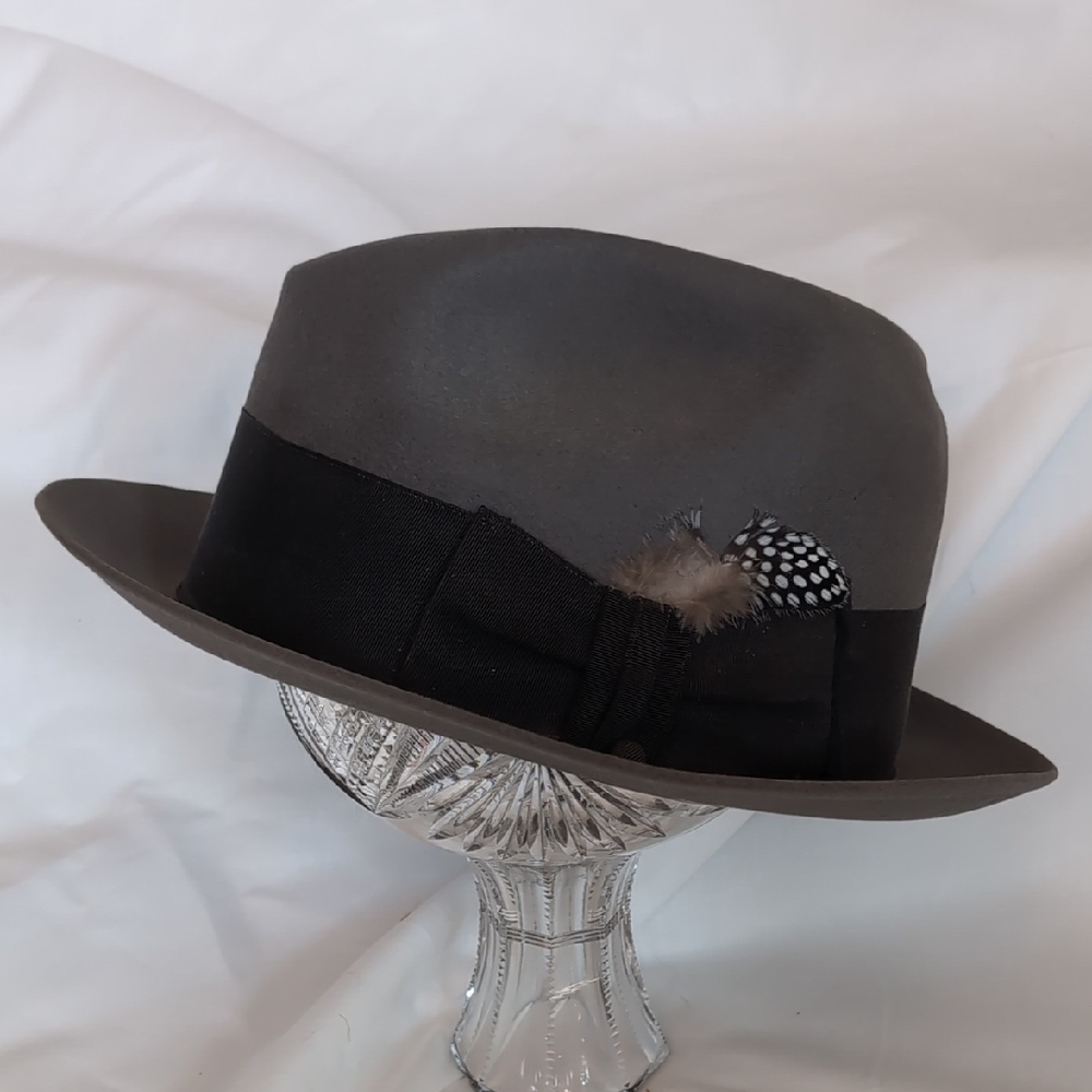 Dobbs Classic Gray Fedora Hat Circa 1940's